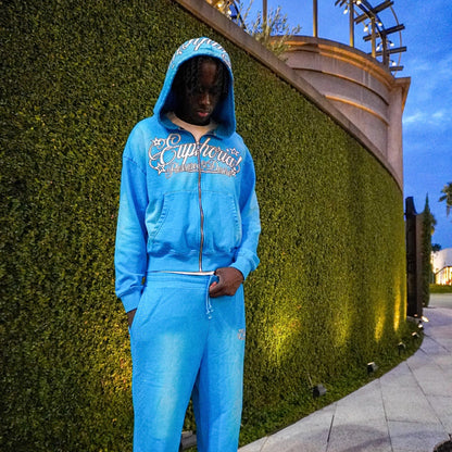 “Pleasure & Desire” Zip Up - Blue