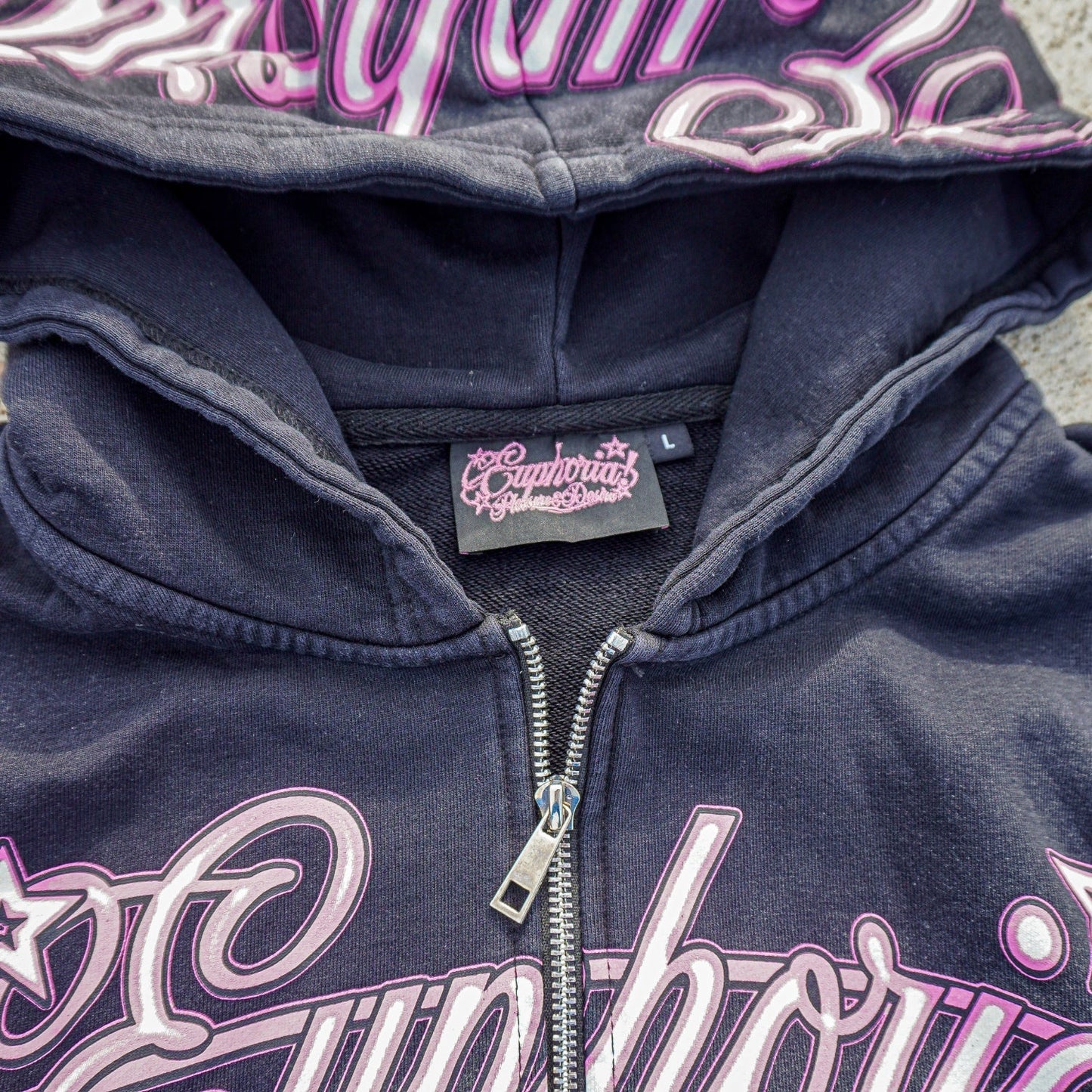 “Pleasure & Desire” Zip Up - Black