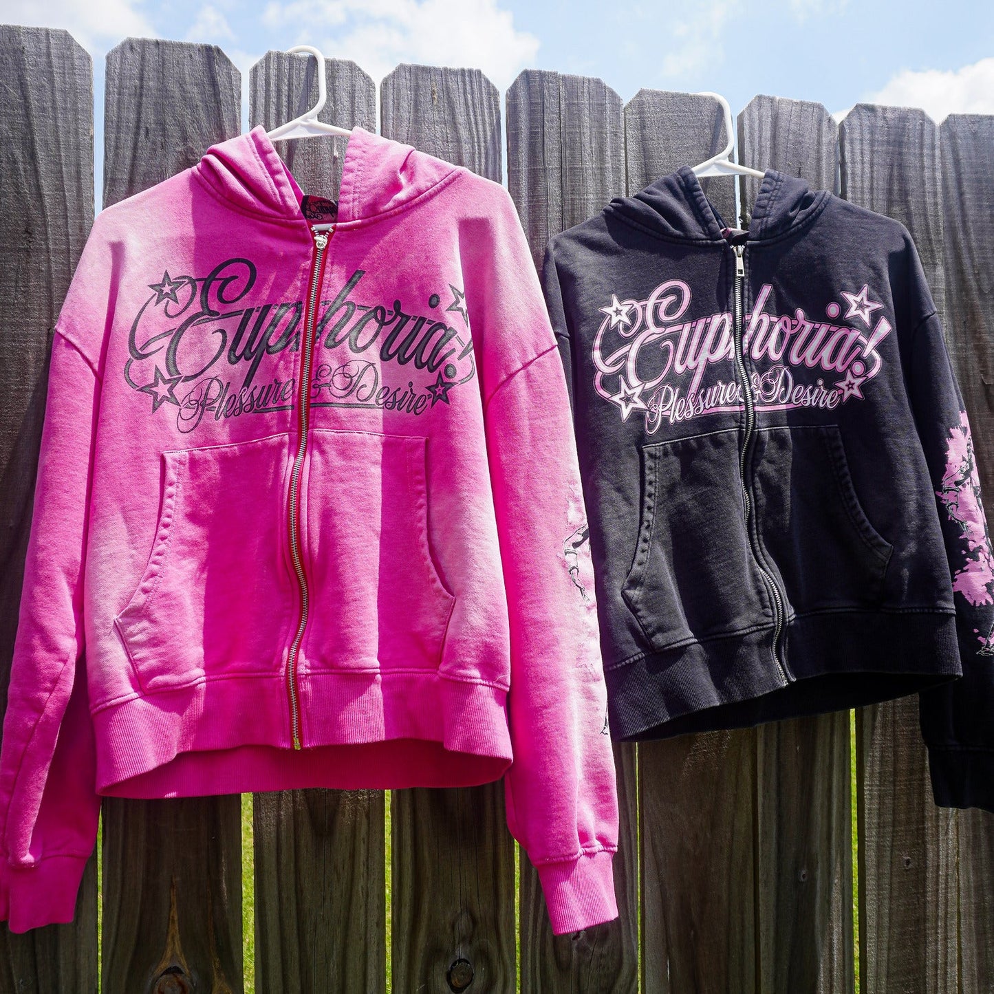 “Pleasure & Desire” Zip Up - Black