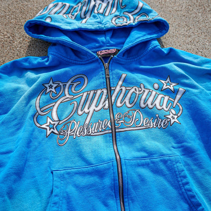 “Pleasure & Desire” Zip Up - Blue