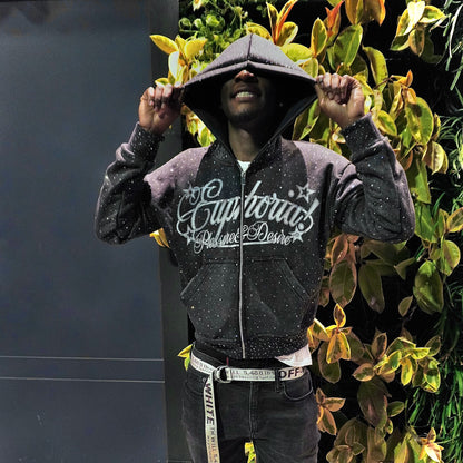 “Diamond” Zip Up - Gray