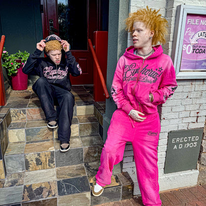 “Pleasure & Desire” Zip Up - Black