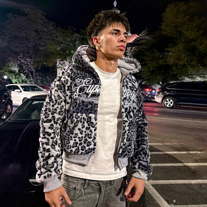 "Snow Leopard" Zip Up - Reversible