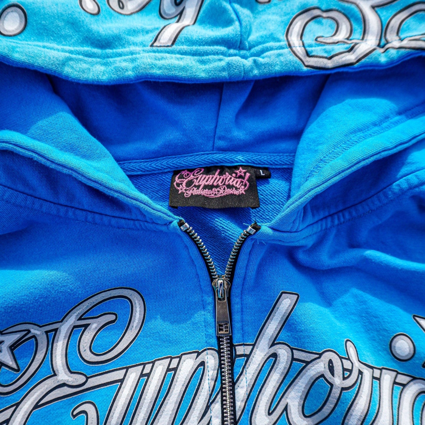 “Pleasure & Desire” Zip Up - Blue