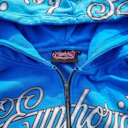 “Pleasure & Desire” Zip Up - Blue