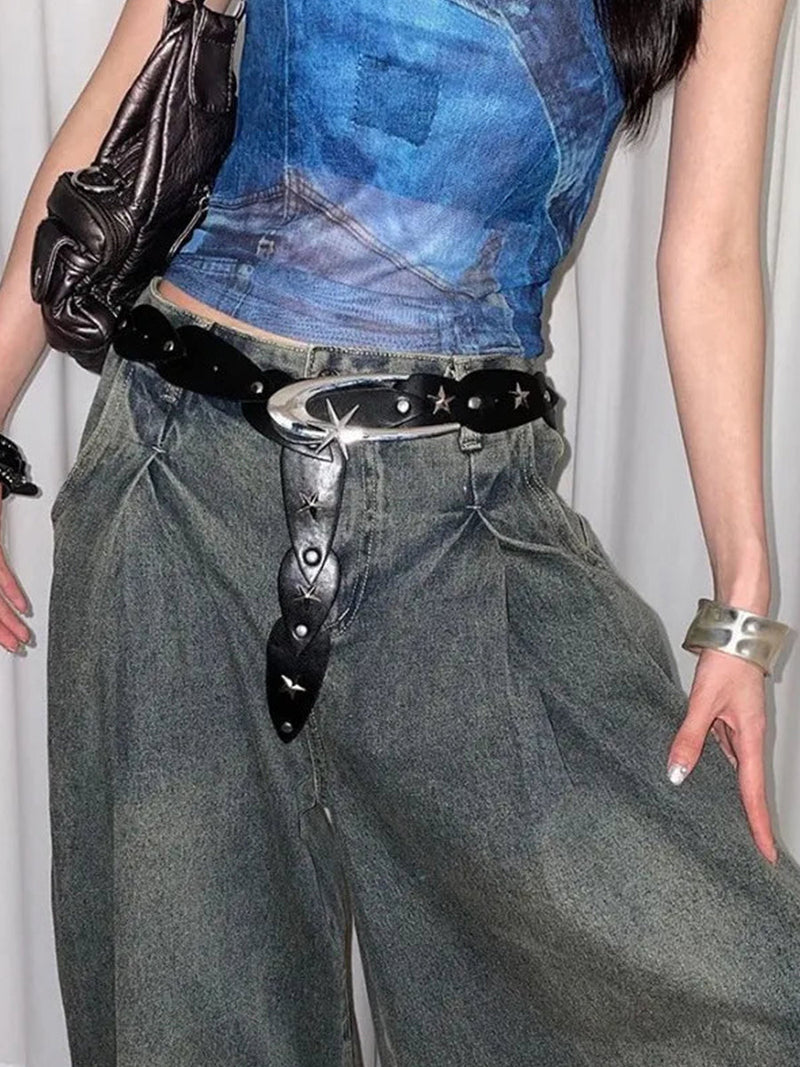 Y2K Star Circle Belt