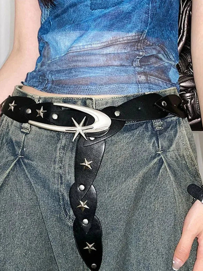 Y2K Star Circle Belt