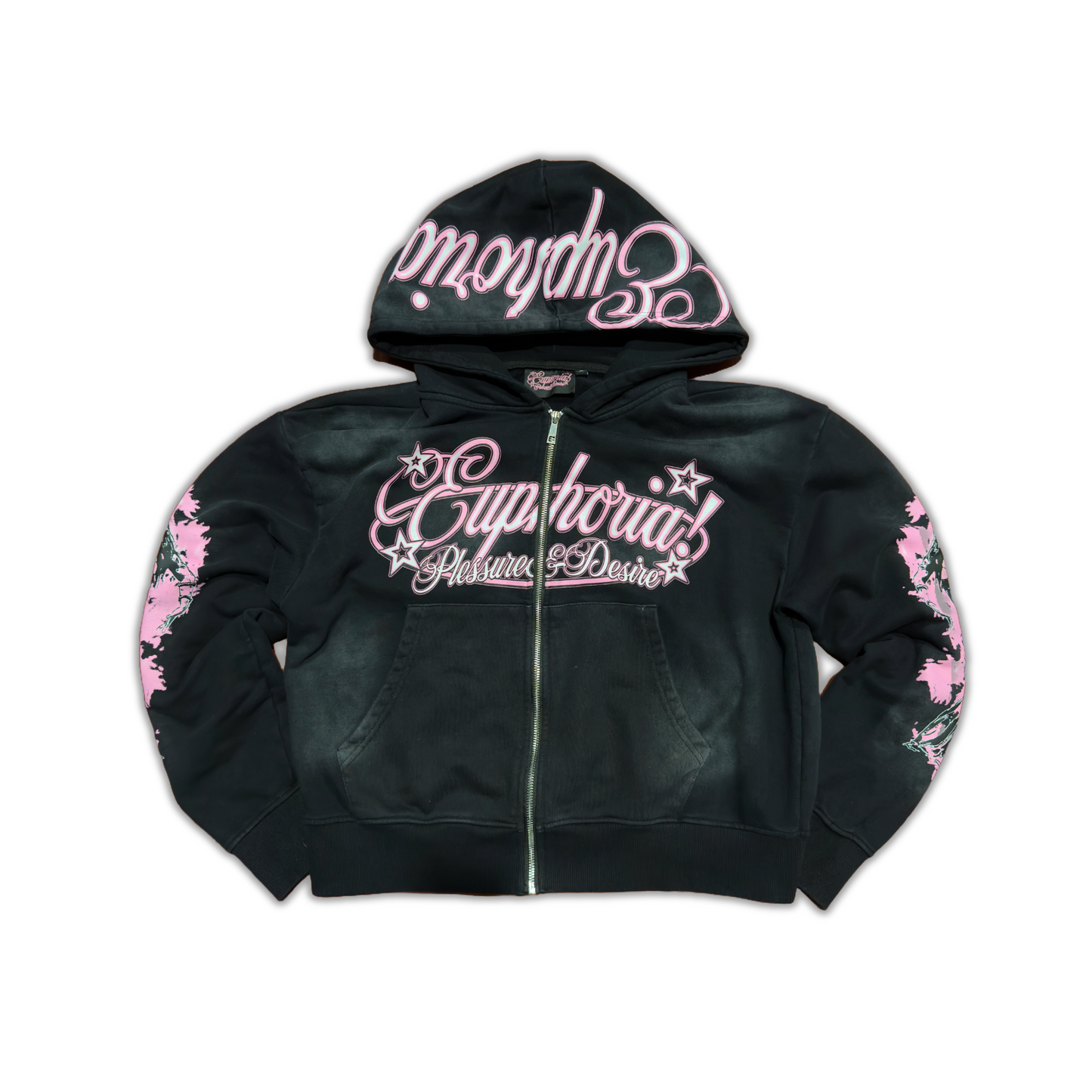 “Pleasure & Desire” Zip Up - Black