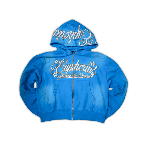 “Pleasure & Desire” Zip Up - Blue