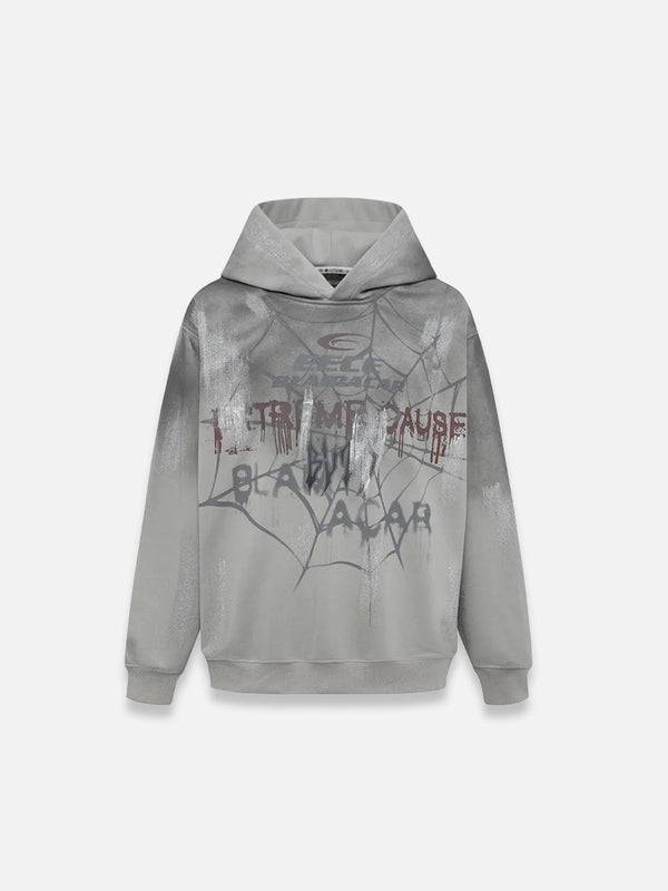 Spider Web Print Hoodie