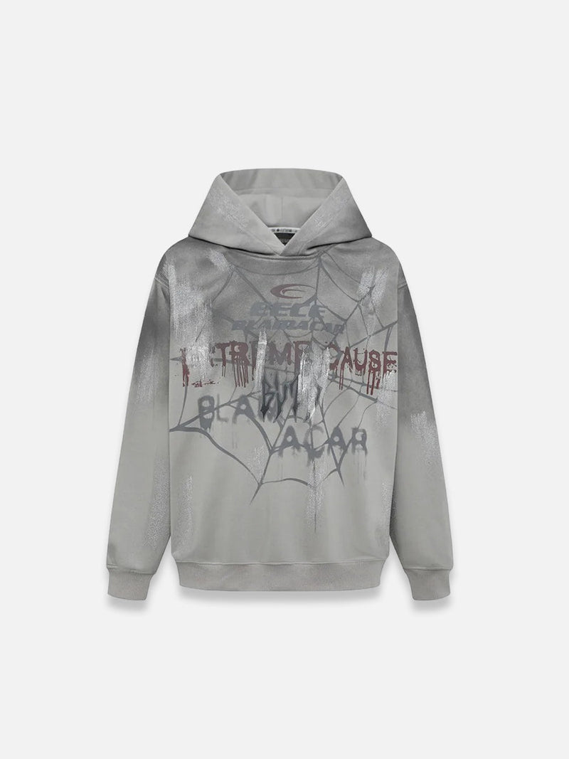 Spider Web Print Hoodie