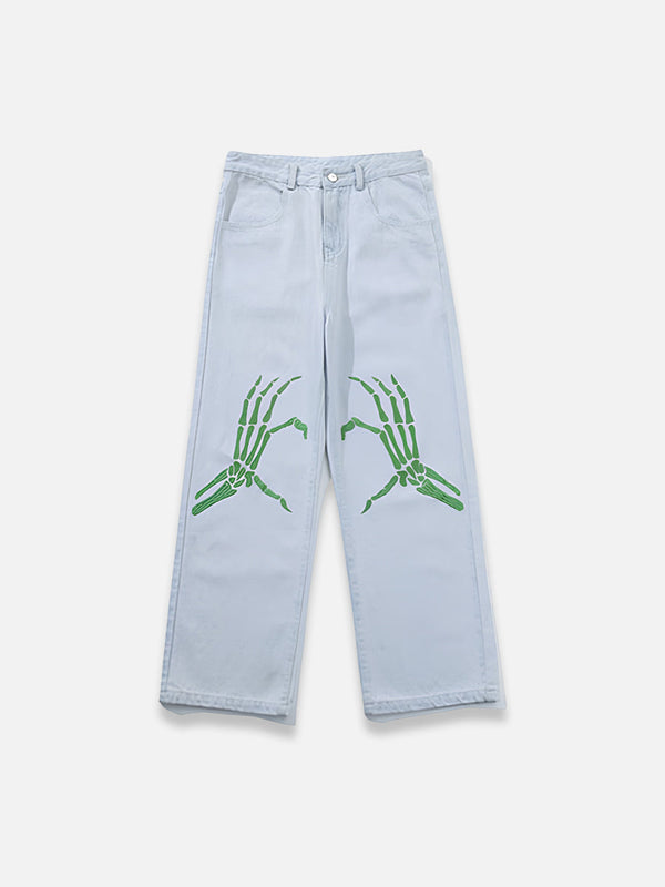 SKELETON HAND JEANS