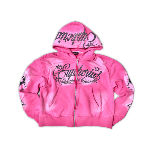 “Pleasure & Desire” Zip Up - Pink